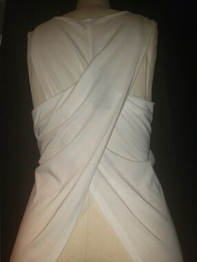 NWT. JOE'S Collection Long Cross Over Razor Back Tee White